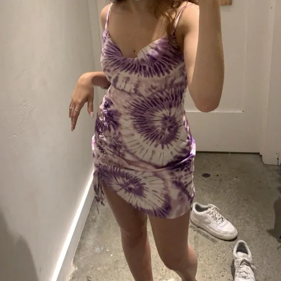 open lace back dress OUT FOR BRUNCH PATTERNED MINI DRESS  AKIRA